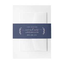 Chic Script Future Mr. Wedding Date Dark Blue Einladungsbanderole