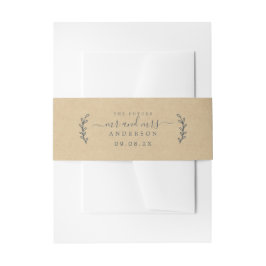 Chic Script Future Mr. Wedding Date Kraft Einladungsbanderole