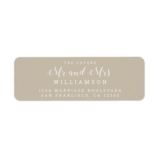 Chic Script Future Mr. Wedding Rücksendeadresse (Vorne)