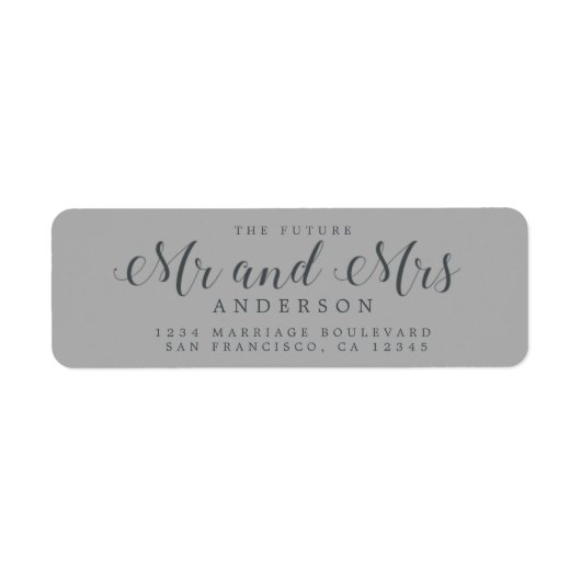 Chic Script Future Mr. Wedding Rücksendeadresse (Vorne)