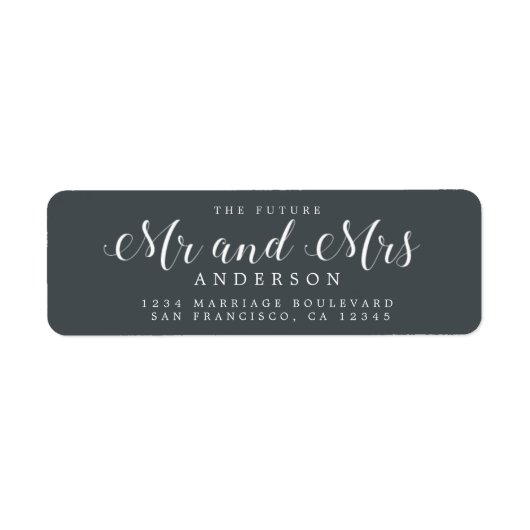Chic Script Future Mr. Wedding Rücksendeadresse (Vorne)