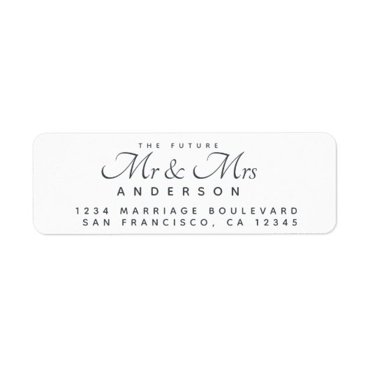 Chic Script Future Mr. Wedding Rücksendeadresse (Vorne)