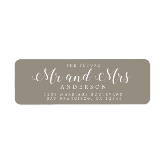 Chic Script Future Mr. Wedding Rücksendeadresse (Vorne)