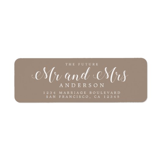 Chic Script Future Mr. Wedding Rücksendeadresse (Vorne)
