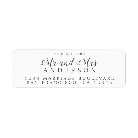 Chic Script Future Mr. Wedding Rücksendeadresse (Vorne)