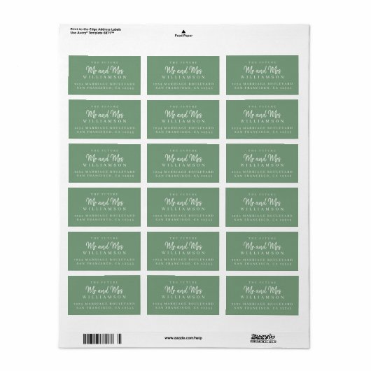 Chic Script Future Mr. Wedding Rücksendeadresse Adressaufkleber (Vorne)