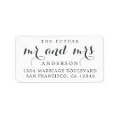 Chic Script Future Mr. Wedding Rücksendeadresse Adressaufkleber (Vorne)
