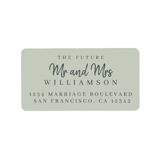 Chic Script Future Mr. Wedding Rücksendeadresse Adressaufkleber (Vorne)