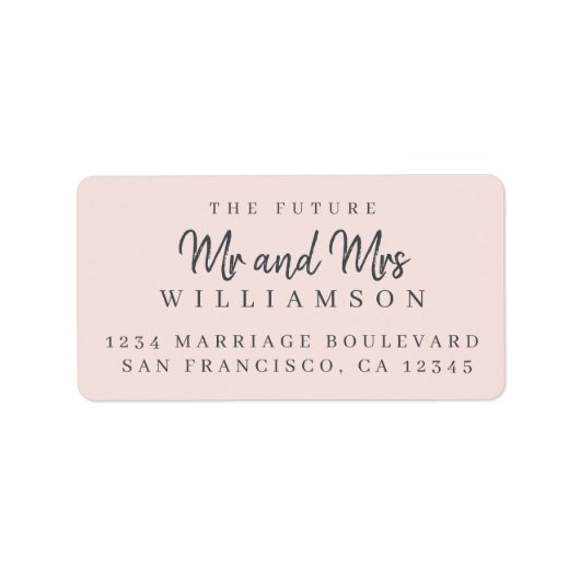 Chic Script Future Mr. Wedding Rücksendeadresse Adressaufkleber (Vorne)