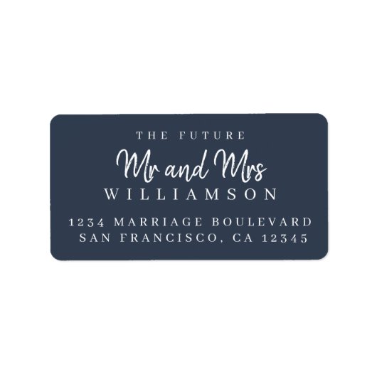 Chic Script Future Mr. Wedding Rücksendeadresse Adressaufkleber (Vorne)