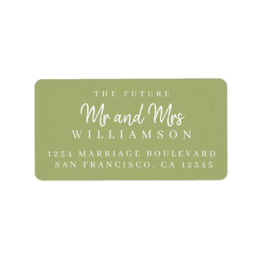 Chic Script Future Mr. Wedding Rücksendeadresse Adressaufkleber (Vorne)