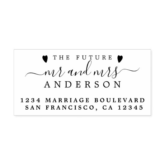 Chic Script Future Mr. Wedding Rücksendeadresse Gummistempel (Prägung)
