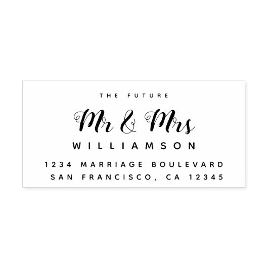 Chic Script Future Mr. Wedding Rücksendeadresse Gummistempel (Prägung)