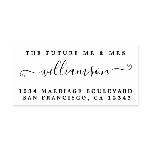 Chic Script Future Mr. Wedding Rücksendeadresse Gummistempel (Prägung)