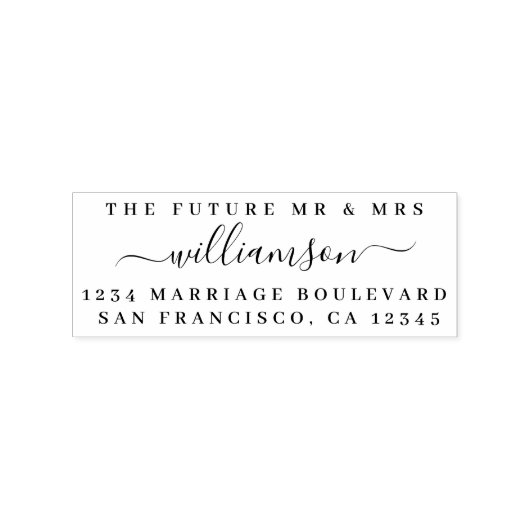 Chic Script Future Mr. Wedding Rücksendeadresse Gummistempel (Stempel)