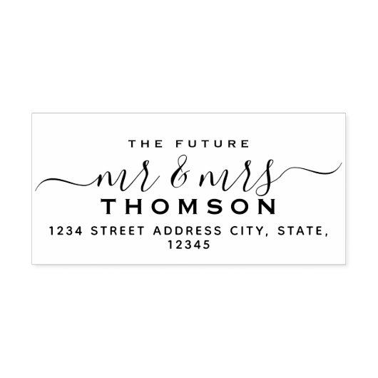 Chic Script Future Mr. Wedding Rücksendeadresse Gummistempel (Prägung)
