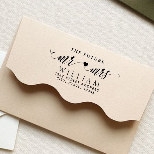 Chic Script Future Mr. Wedding Rücksendeadresse Gummistempel