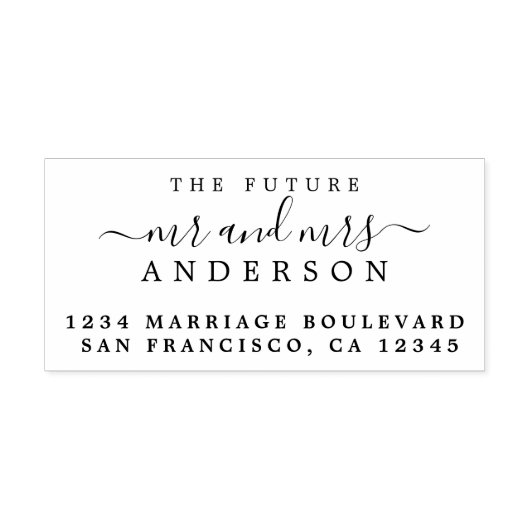 Chic Script Future Mr. Wedding Rücksendeadresse Gummistempel (Prägung)