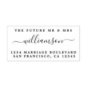 Chic Script Future Mr. Wedding Rücksendeadresse Gummistempel
