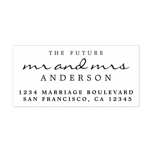 Chic Script Future Mr. Wedding Rücksendeadresse Gummistempel (Prägung)