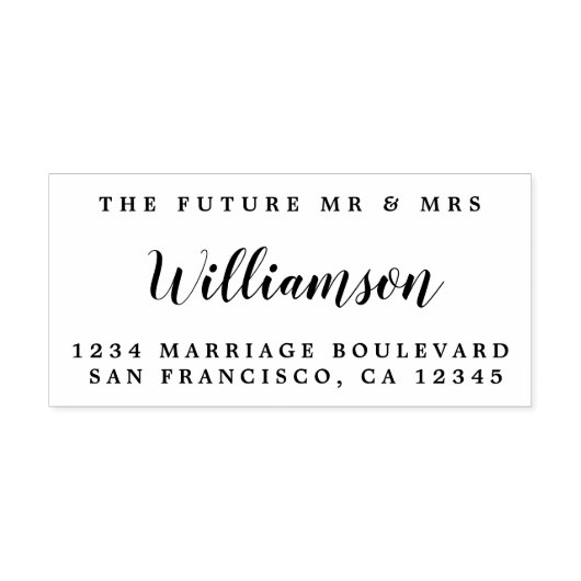 Chic Script Future Mr. Wedding Rücksendeadresse Gummistempel (Prägung)