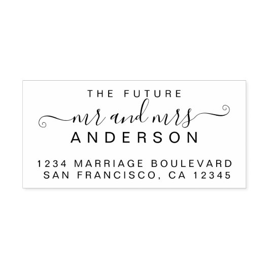 Chic Script Future Mr. Wedding Rücksendeadresse Permastempel (Design)