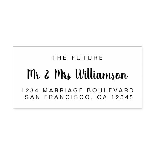 Chic Script Future Mr. Wedding Rücksendeadresse R Gummistempel (Prägung)
