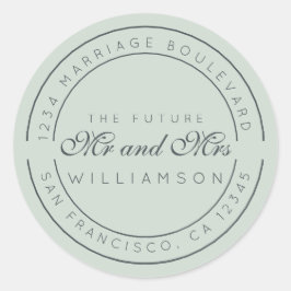 Chic Script Future Mr. Wedding Rücksendeadresse Runder Aufkleber