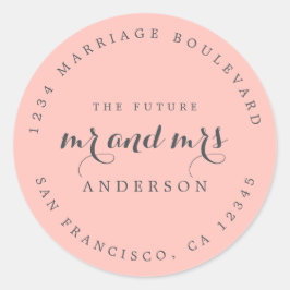 Chic Script Future Mr. Wedding Rücksendeadresse Runder Aufkleber