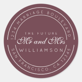 Chic Script Future Mr. Wedding Rücksendeadresse Runder Aufkleber