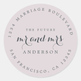 Chic Script Future Mr. Wedding Rücksendeadresse Runder Aufkleber