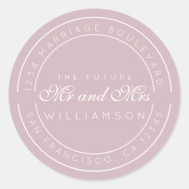 Chic Script Future Mr. Wedding Rücksendeadresse Runder Aufkleber