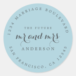 Chic Script Future Mr. Wedding Rücksendeadresse Runder Aufkleber