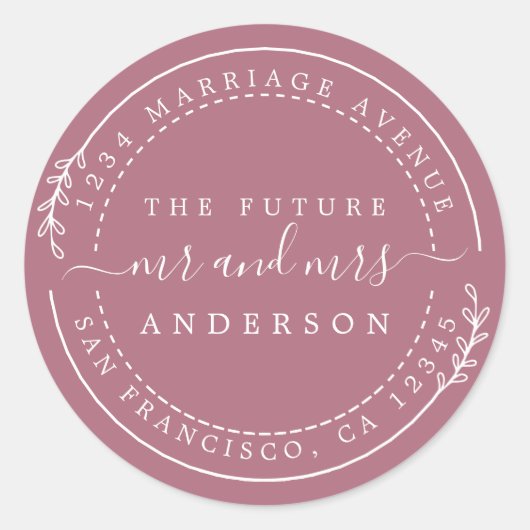 Chic Script Future Mr. Wedding Rücksendeadresse Runder Aufkleber (Vorderseite)