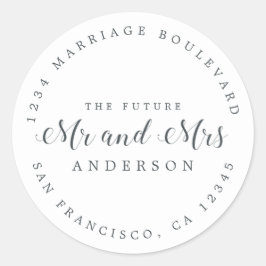 Chic Script Future Mr. Wedding Rücksendeadresse Runder Aufkleber