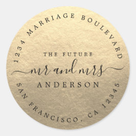 Chic Script Future Mr. Wedding Rücksendeadresse Runder Aufkleber