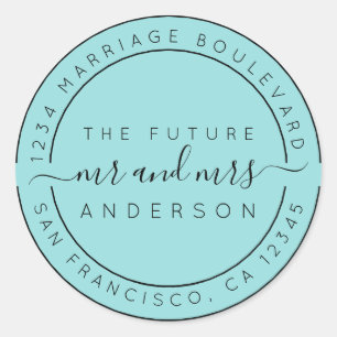 Chic Script Future Mr. Wedding Rücksendeadresse Runder Aufkleber