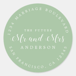 Chic Script Future Mr. Wedding Rücksendeadresse Runder Aufkleber