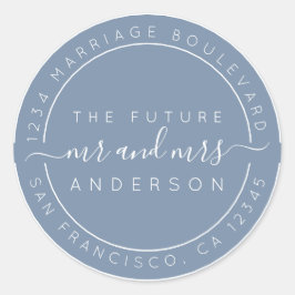 Chic Script Future Mr. Wedding Rücksendeadresse Runder Aufkleber