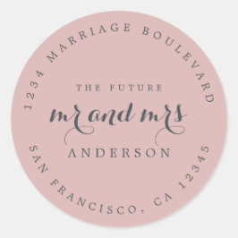 Chic Script Future Mr. Wedding Rücksendeadresse Runder Aufkleber