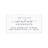Chic Script Future Mr. White Wedding Address Adressaufkleber (Vorne)