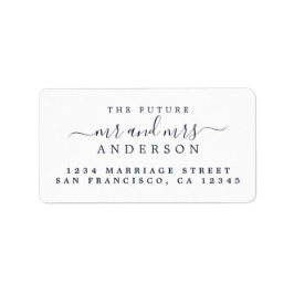 Chic Script Future Mr. White Wedding Address Adressaufkleber