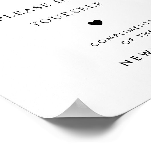 Chic Script Gents Bathroom Basket Wedding Sign Poster (Ecke)