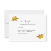 Chic Script Gold Leaf Einfache Hochzeit