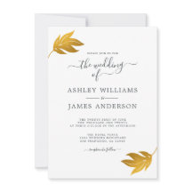 Chic Script Gold Leaf Minimale Hochzeit