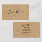 Chic Script Gold Liebe Herz Rustic Kraft Visitenkarte (Vorne/Hinten)