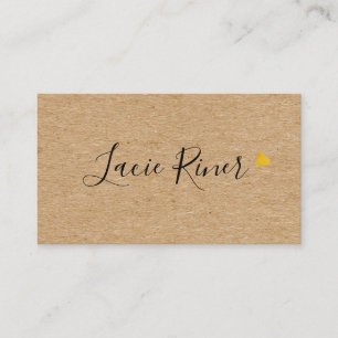 Chic Script Gold Liebe Herz Rustic Kraft Visitenkarte