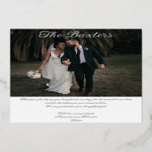 Chic Script Golden Pearls Gold Foil Danke Karte (Rückseite)