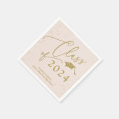 Chic Script Grad Ankündigung Gold Glitzer Serviette (Ecke)