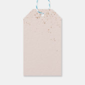Chic Script Grad Ankündigung Rose Gold Glitzer Geschenkanhänger (Rückseite)
